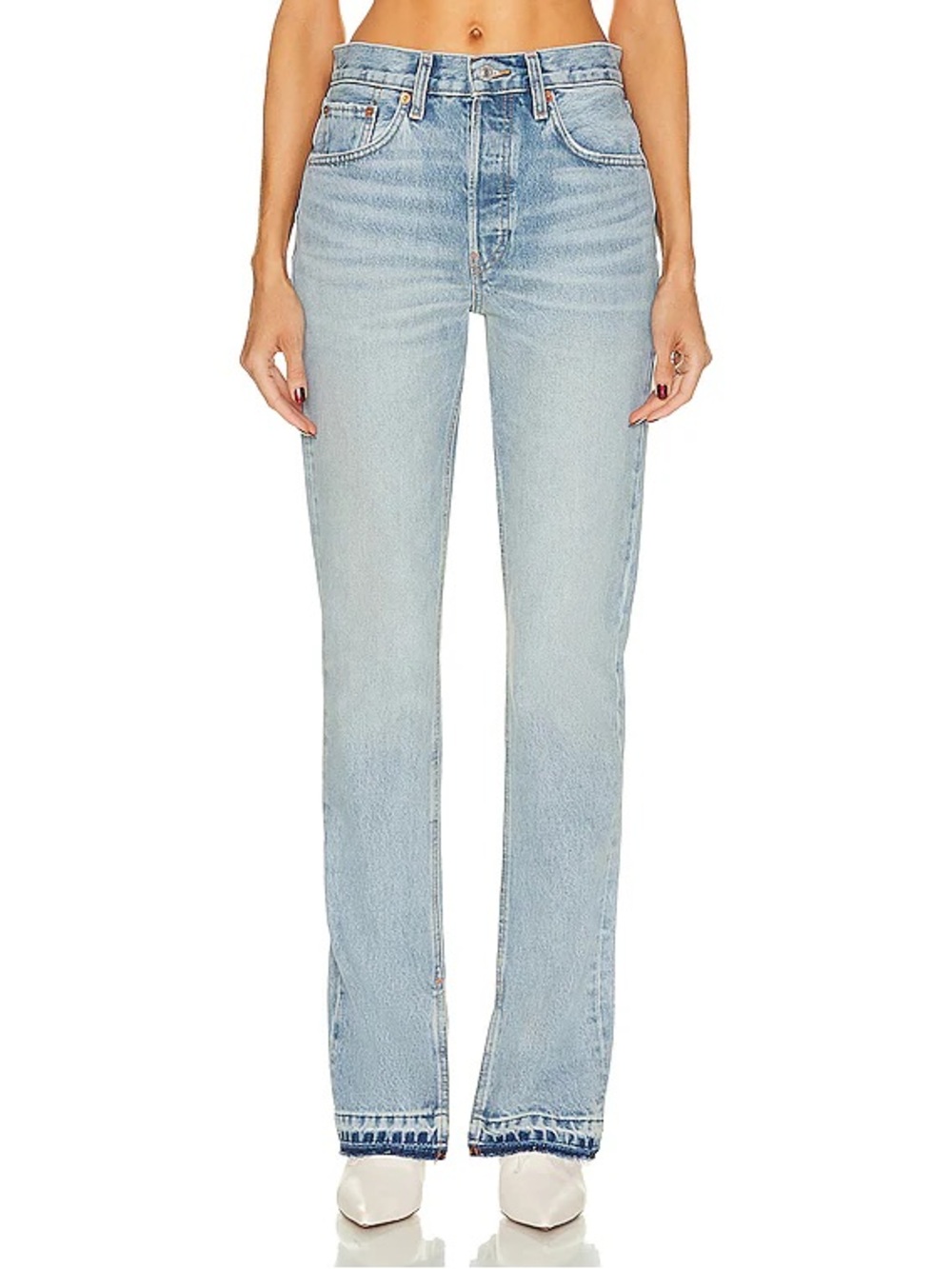 RE/DONE 70s High Rise Skinny Boot Jeans Opal Indigo Size 27